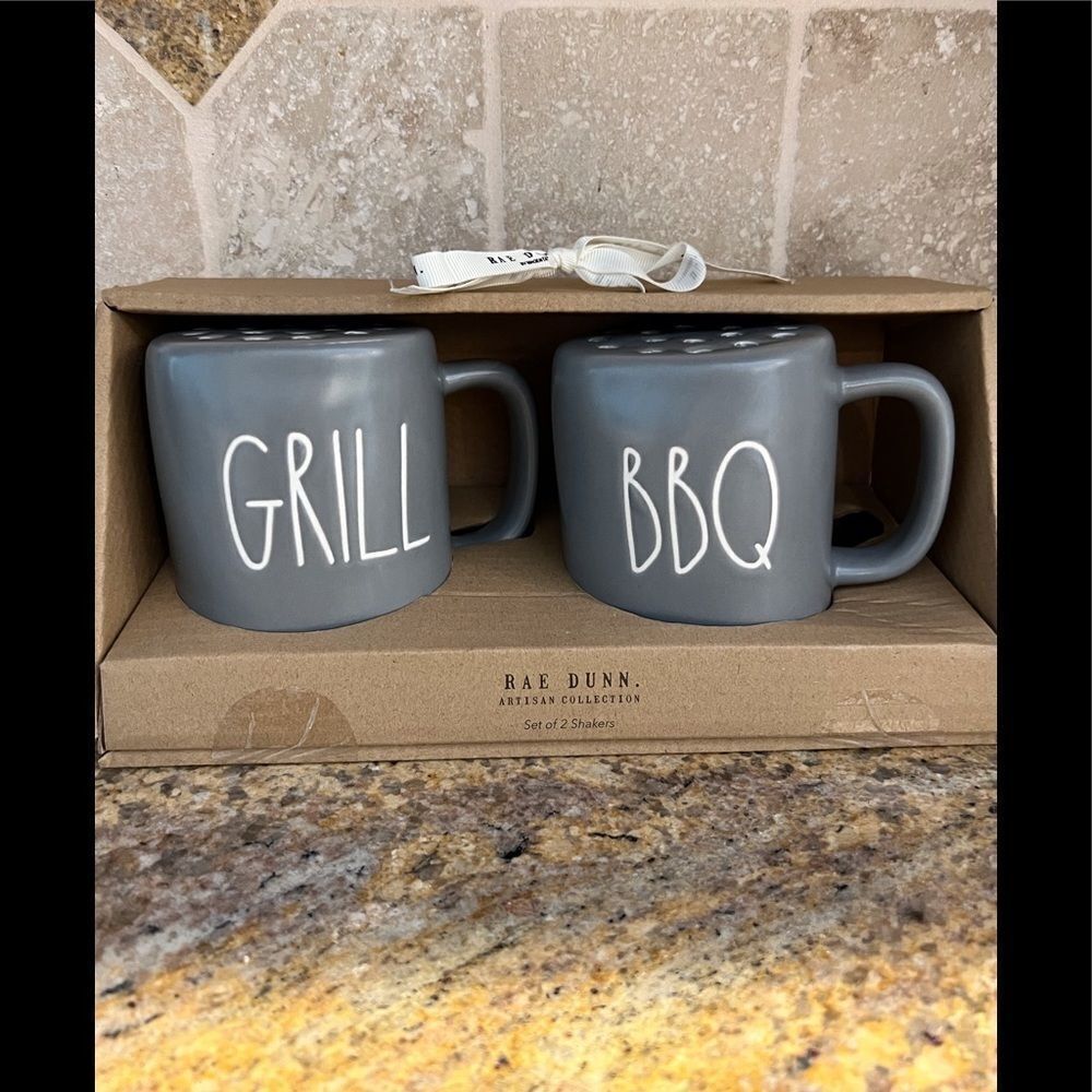 Rae Dunn‎ Grill and BBQ Artisan Collection Set of Two Shakers.